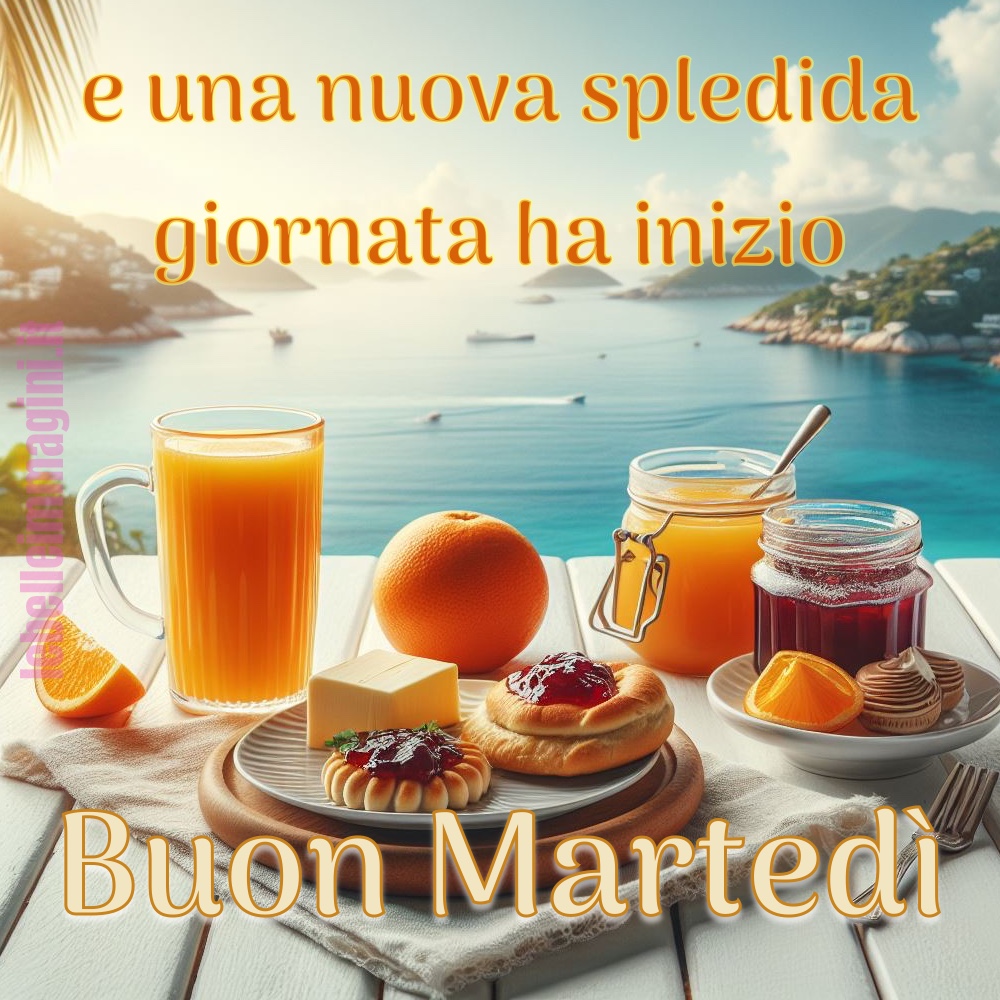 Buon Martedì colazione vista mare immagini nuove e gratis